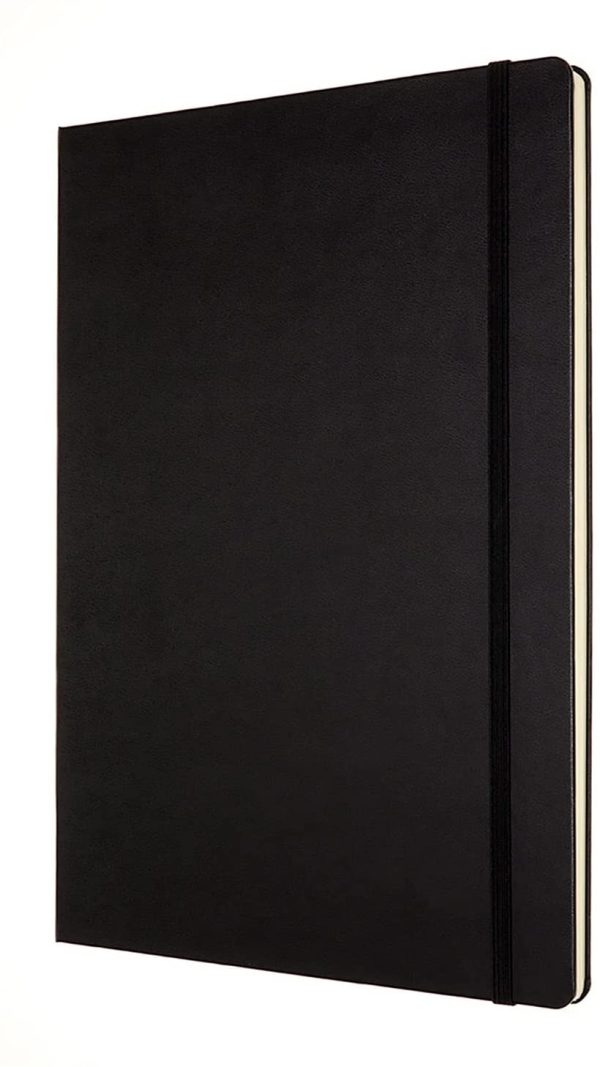 Classic Dotted Notebook, Hard Cover and Elastic Closure, Size 21 x 29.7 cm A4, Colour Black, 192 Pages