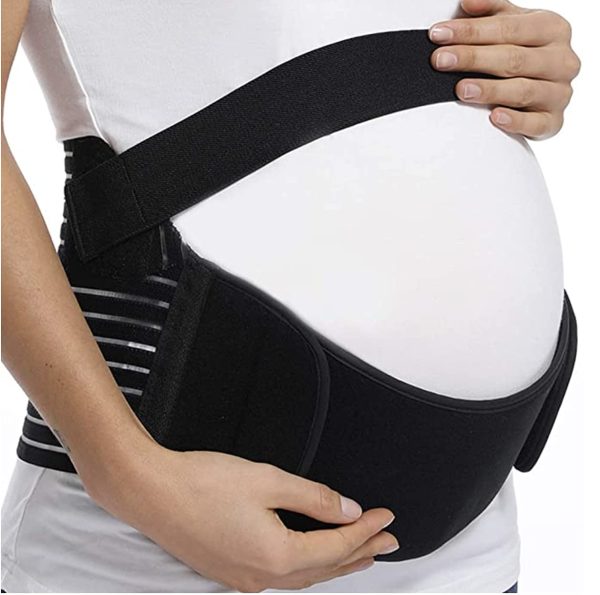 Maternity Belt Pregnancy Support Belt Lumbar Back Support Waist Band Belly Bump Brace, Relieve Back, Pelvic, Hip Pain Labour and Recovery (Black, M) - Image 6