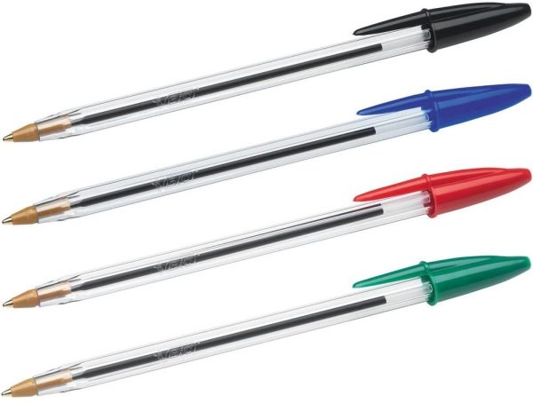 BIC Cristal Original Ballpoint Pens, Comfortable Biro Pens, Medium Point (1.0mm), Assorted Colours, Pack of 10 - Image 2