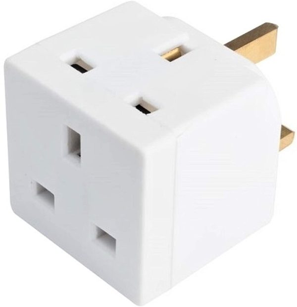 HomeBerg 2 Way Double Plug Adaptor - Multi Plugs Extension Sockets Adapter - UK 3 Pin Socket Extensions 250V 13 Amp - Power Extender Multiplug Block for Kitchen, Office, PC, TV, Indoor Lighting - Image 3