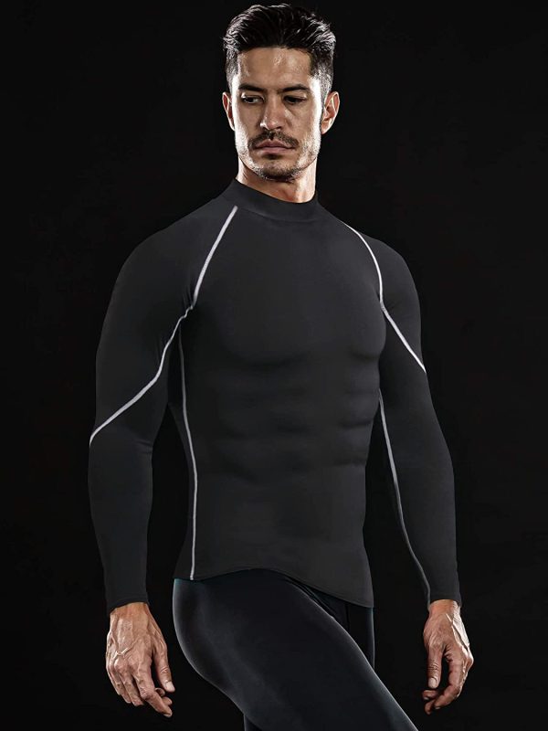 Holure Mens 2 Pack Base Layers Tops, Long Sleeve Gym Running Top Workout Shirts for Men Longsleeve - Image 5