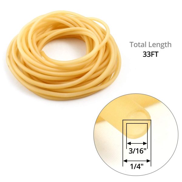 QWORK 33FT 1/4" OD 3/16" ID Natural Latex Rubber Tubing , Surgical Tube , Exercise Outdoor Slingshot Catapult Elastic Part for Home, Hospital, Laboratory - Image 2