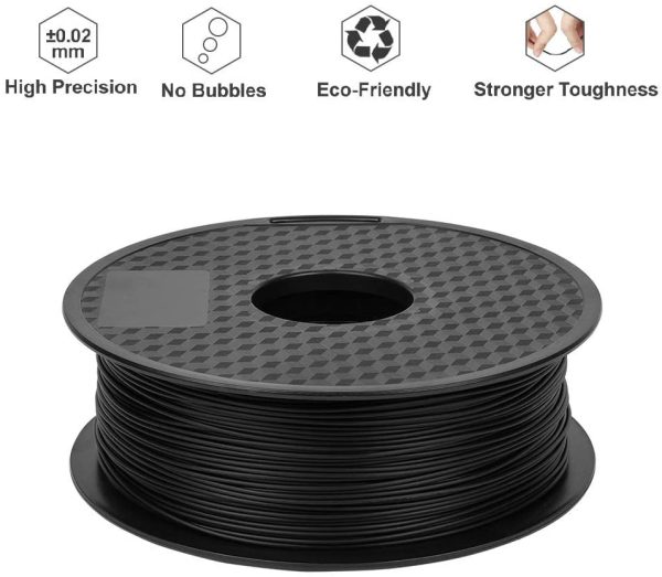 Ender PLA Filament 1.75mm 3D Printer Filament PLA for 3D Printer 1kg Spool (2.2lbs), Dimensional Accuracy of +/- 0.02mm PLA Black