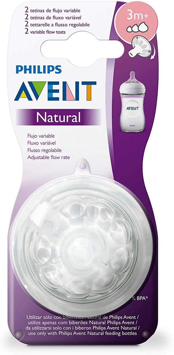 Avent Natural 2 Variable Flow Teats 3 Months and + - Image 7