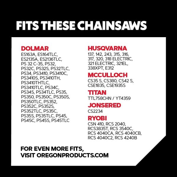 OREGON 3-Pack Chainsaw Chain for 14-Inch (35 cm) Bar -52 Drive Links ?C low-kickback chain & Chainsaw Chain and Guide Bar Oil, 1 Litre Bottle (90844) - Image 3