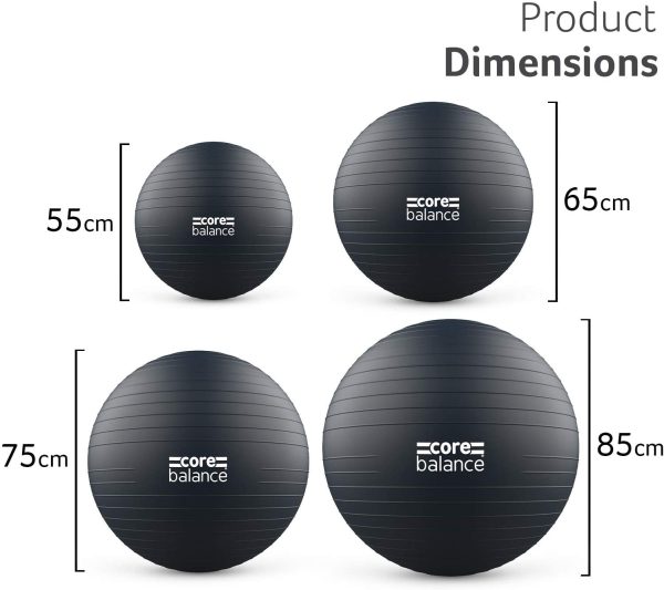 Core Balance Gym Ball Exercise Fitness Yoga Pregnancy Anti Burst 55cm 65cm 75cm 85cm Pump - Image 3