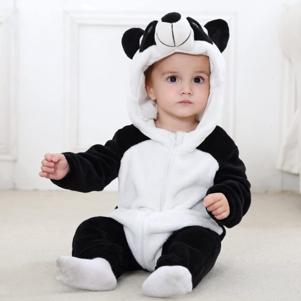 COOKY.D Infant Hooded Baby Rompers Winter Flannel Jumpsuit Pajamas 0-36 Months - Image 4