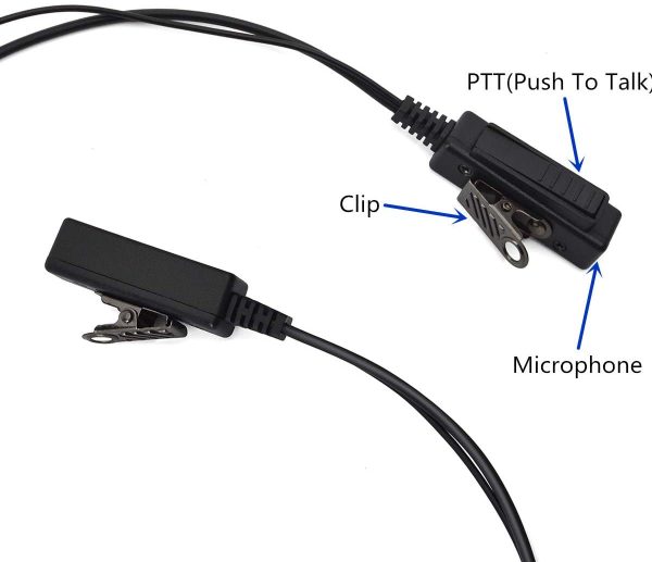 HYS 2 Pin Radio Earpiece Compatible with Kenwood Baofeng UV-5R, G Shape Ear Pieces with Mic, Walkie Talkie Headset for Security Police(2 Pack) - Image 2
