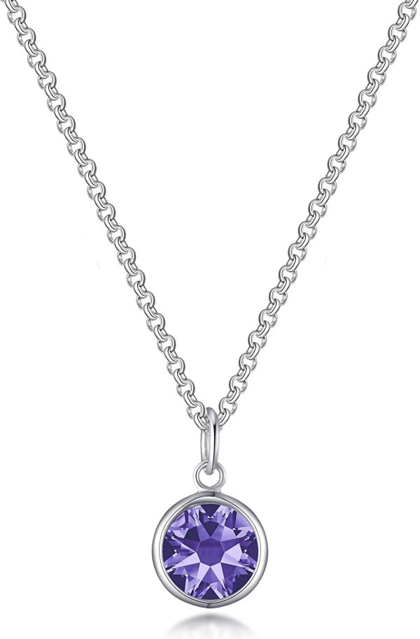 Philip Jones February (Amethyst) Birthstone Necklace Created with Austrian Crystals - Image 6