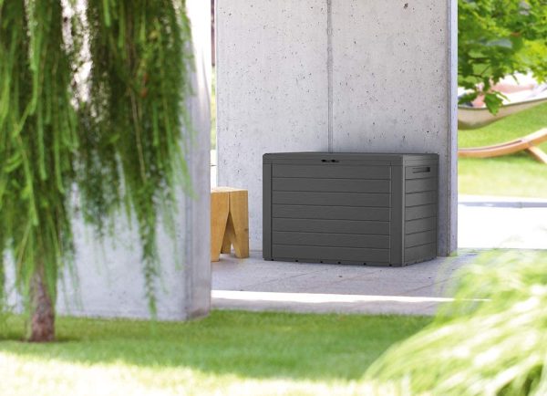 Deuba Garden Storage Box 190L Outdoor Patio Balcony Plastic Cushion Lockable Lid Container Shed Chest Trunk - Image 2