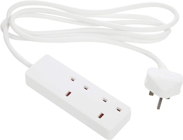 Pro Elec 15298pl 2 m 2 Gang Slimline Version Extension Lead - White