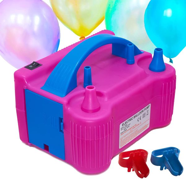 Electric Balloon Pump - Set of 7 Pcs - Baloon Inflate Machine - Portable Dual Nozzle Balloon Pump Electric - 220V-240V 600Watt Ballon Pumper for Party/Wedding/Birthday Decoration - Not a Helium Tank - Image 2