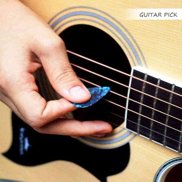 kuou Guitar Picks, 20 Pcs Guitar Plectrums Celluloid Pick for Acoustic, Electric, Bass Guitar including 0.46mm 0.71mm 0.96mm 1.2mm - Image 2