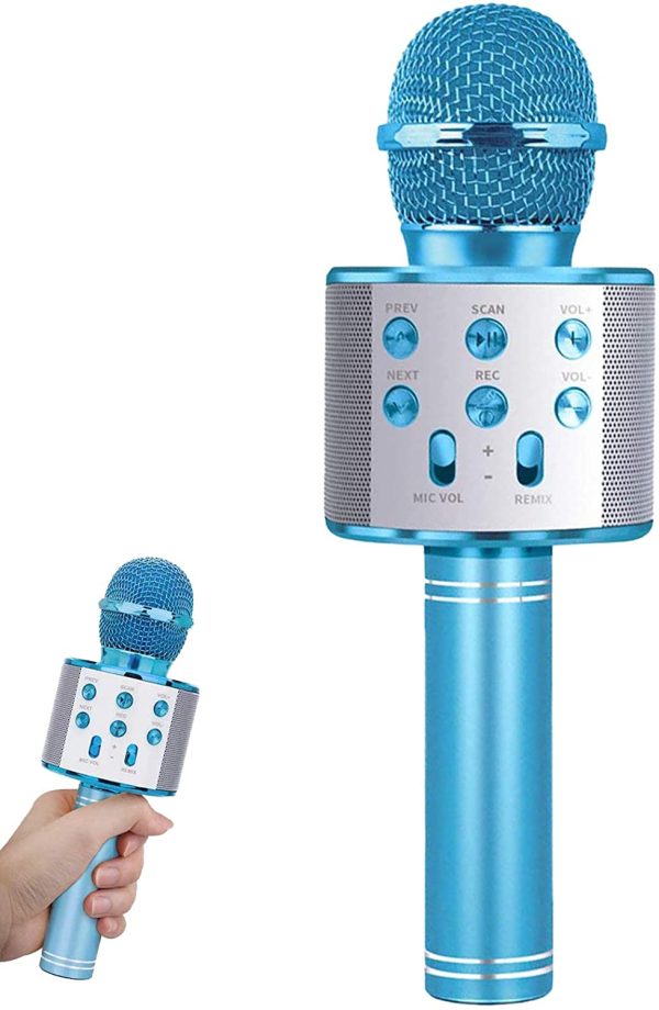 Karaoke Microphone Bluetooth Wireless, With 5 Voice-changing Modes Portable Karaoke Machine Mic Speaker for Kids and Adults Home Party Birthday, Gifts Toys for 3-12 Year Old Boys Girls (Blue) - Image 3