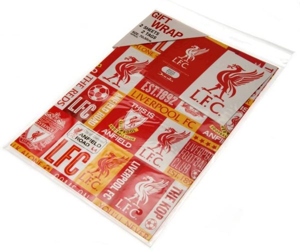 Liverpool F.C. Official Liverpool Football Club Gift Wrapping Paper, Includes 2 Sheets and 2 Gift Tags, Multi, b01gwplv - Image 2