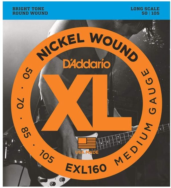 D'Addario EXL160 XL Nickel Wound Medium (.050-.105) Electric Bass Guitar Strings - Image 2