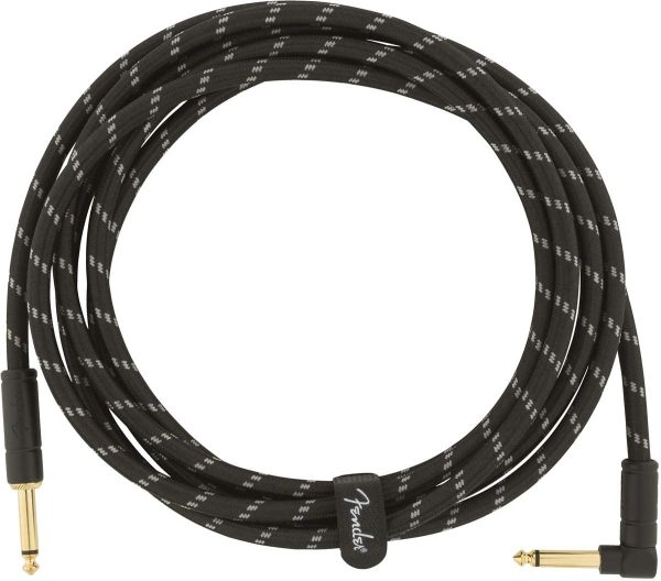 Fender 990820090 Deluxe Series Instrument Cable - 10 ft ?C STR/ANG ?C Black Tweed - Image 4