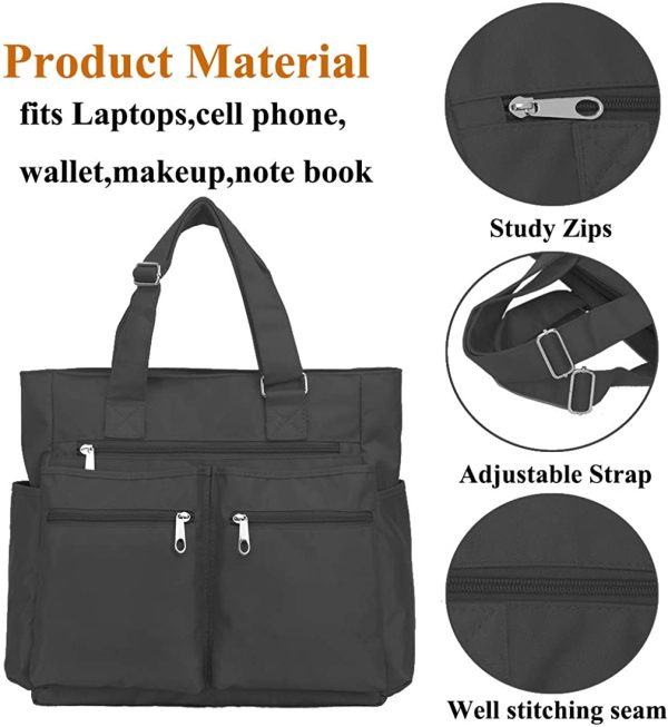 Laptop Bag Large Tote Bags 15.6" Waterproof Shoulder Bag for Work School Business Handbag - Image 4