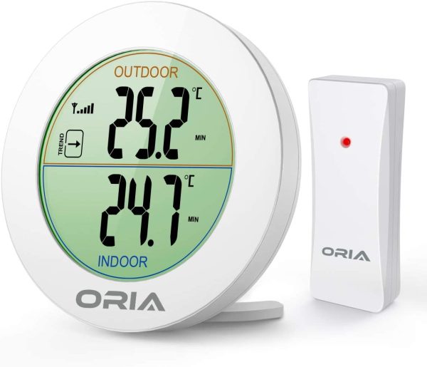 ORIA Indoor Outdoor Thermometer, Wireless Temperature Monitor, Digital LCD Thermometer with Remote Sensor, Outdoor Arrow Trends (??C/??F), Min/Max Value, Tabletop and wall-mounted design for Home - Image 7