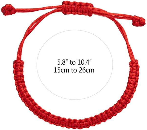 Handmade Buddhist String Bracelets for Women Men Boys Girls, Tibetan Adjustable Woven Rope Bracelet for Protection and Luck, Red and Black, 2or 6 pcs/set - Image 5