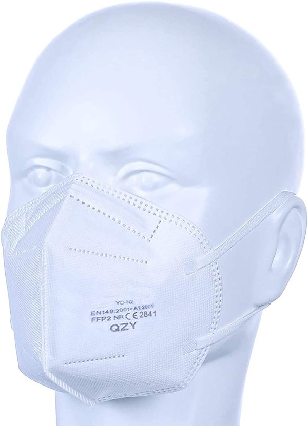 QZY FFP2 protection mask - Box of 20 pieces - CE Certified With Elastics & Adaptable se Clip, 5 Filtration Layers, Protection For Exterior And Interior - Image 6