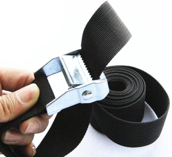 Heavy Duty Tensioning Belts,  Lashing Strap Trailer Tie Down Straps 2.5 cm x 5 m Black (2Pack) - Image 2