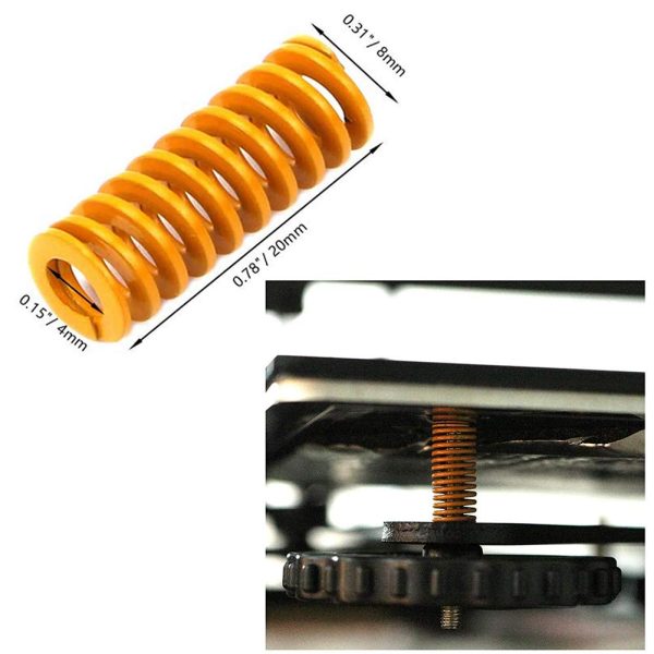 EUYuan 20P Long Light Load Compression Mould Die Spring Yellow for Ender 3 Series 3D Printer - Image 3