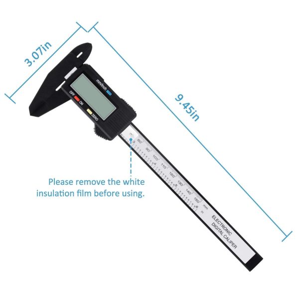 Digital Caliper, Adoric 0-6" Calipers Measuring Tool - Electronic Micrometer Caliper with Large LCD Screen, Auto-off Feature, Inch and Millimeter - Image 3