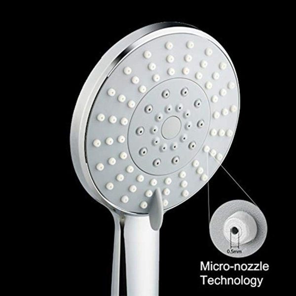 High Pressure Shower Head, Universal Handheld Shower Double Boost Pressure Design for Low Water Pressure 4 Spray - Image 2