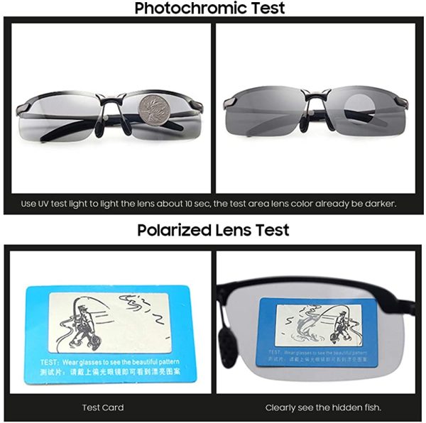 Polarized Photochromic Outdoor Sports Safety Sunglasses for Men and Women Anti Glare UV400 Protection for Day and Night Driving Cycling Ski Golf Running Cycling Fishing Eyewear Ultra-Light Sun Glasses - Image 4