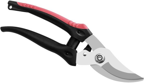 JEOutdoors ZEM Pruning Shears, Professional High Carbon Alloy Steel Sharp Blade Bypass Hand Pruner, Tree Trimmer, Garden Shears-JO0001, Black red - Image 2