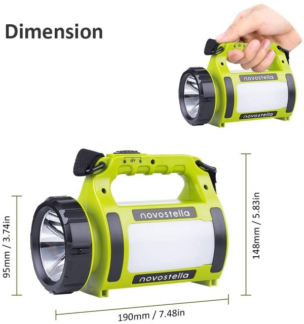 Rechargeable LED Torch, Multi-Functional Camping Light, Waterproof Outdoor Spotlight Searchlight, High Power Beam Flashlight, 650lm Lightweight Lantern