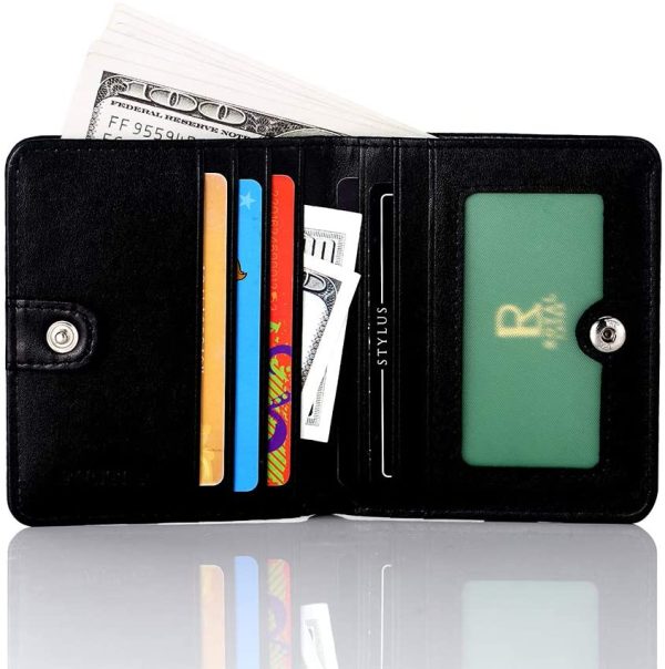 FT FUNTOR Small Wallet for Woman with Card Ladies Bifold Zipper Pocket RFID Blocking Leather Wallet Purse(Black) - Image 6