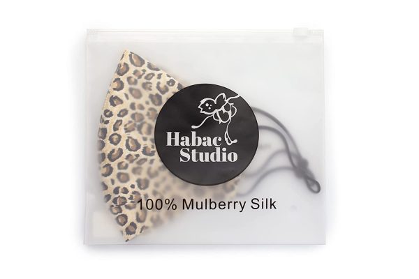 HABAC STUDIO - 100% Mulberry Silk Face Mask, Face Masks Washable UK, Reusable Face Mask, Mens Face Mask, Silk Mask, Masks for Women, Silk Face Covering, Face Masks, Nose Wire, Leopard Print - Image 4