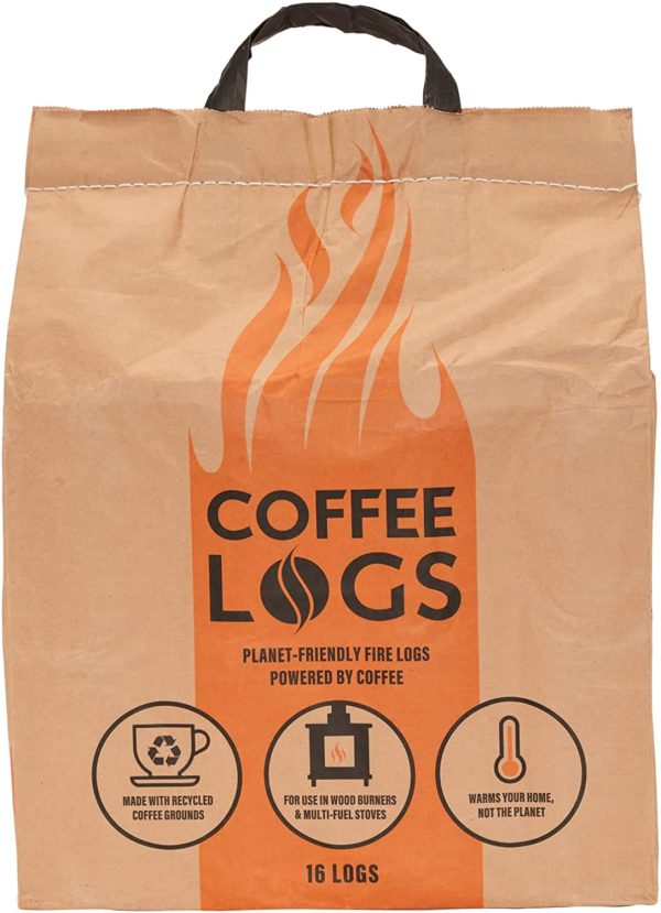 bio-bean Coffee Logs - Eco-Friendly Fire Logs for Wood Burners and Multi-Fuel Stoves (16 logs), Brown - Image 8