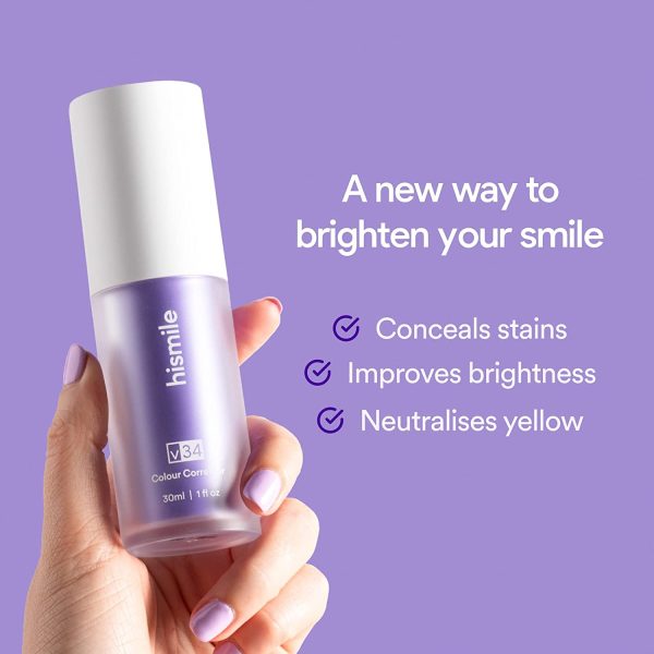 Hismile v34 Colour Corrector, Purple Teeth Whitening, Tooth Stain Removal, Purple Toothpaste, Colour Correcting Tooth Stains, Hismile V34, Hismile Colour Corrector, Tooth Colour Corrector