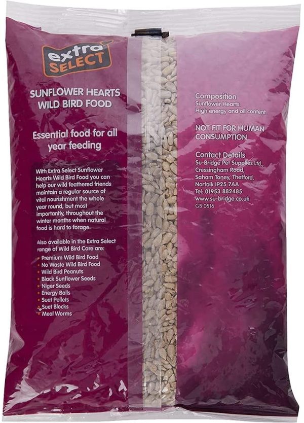 Extra Select Sunflower Hearts Wild Bird Food, 1 kg - Image 2