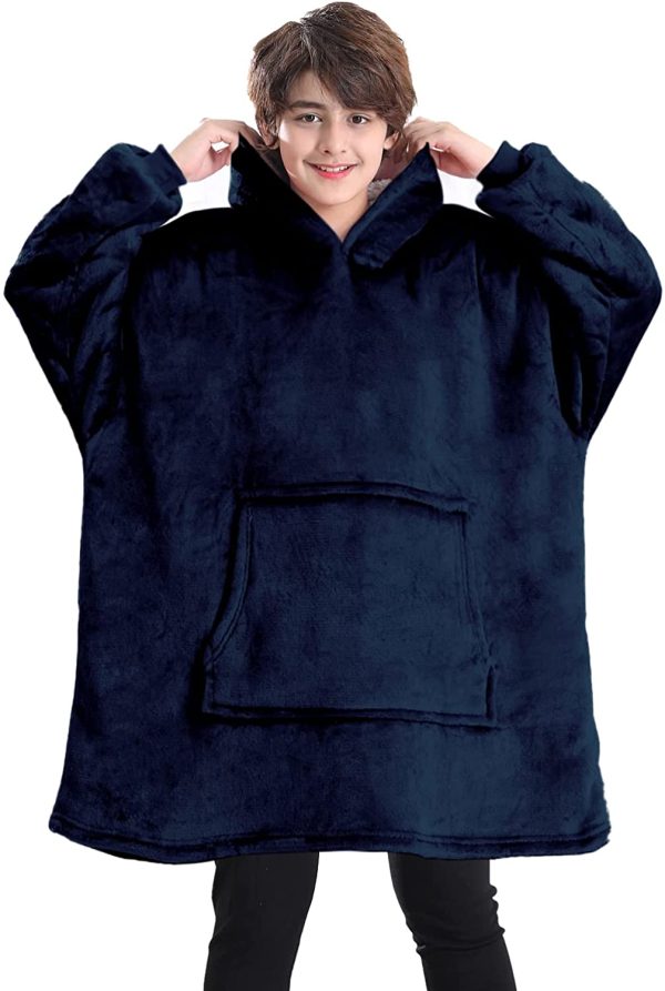 Blanket Hoodie for Kids, Oversized Hoodie Blanket, Super Soft Fleece Dressing Gown, Warm Comfortable Hooded Robe, Gifts Compatible Gamers Boys Girls Teens - Image 6