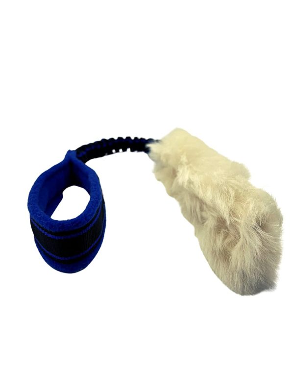 Paws Made? Bungee Sheep Skin Fur Dog Tug Toy great for motivation and reward based training - Image 3