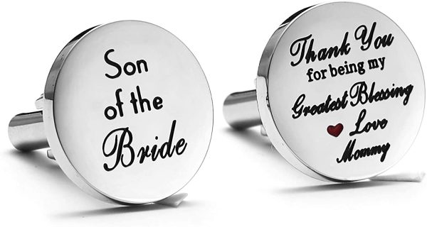 Melix HOME Son of The Bride Cuff Links - Thank You for Being My Greatest Blessing Cuff Links - Image 3