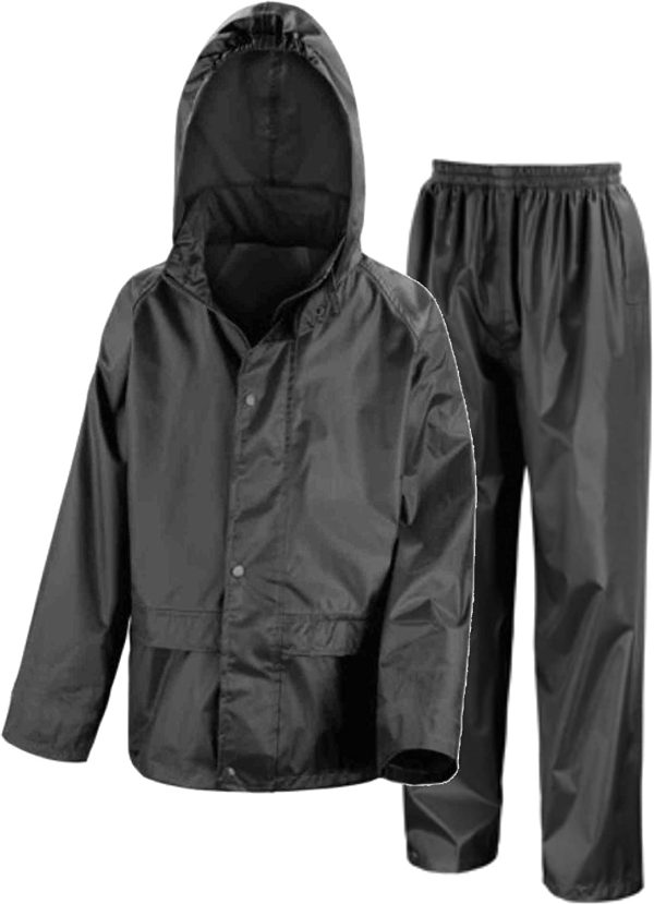 Kids Waterproof Jacket & Trousers Suit Set in Black, Navy Blue or Royal Blue Childs Childrens Boys Girls