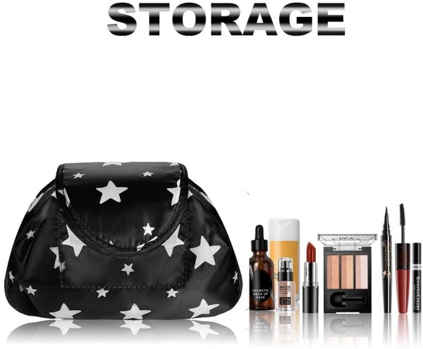 Lazy Drawstring Makeup Bags, Large Capacity Waterproof Travel Portable Cosmetic Bag Pouch Makeup Pouch Storage Organiser for Women Girl  (All Star) - Image 5