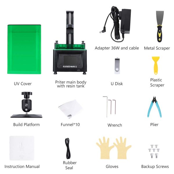 ELEGOO Mars 2 Mono MSLA 3D Printer UV Photocuring LCD Resin 3D Printer with 6.08 inch 2K Monochrome LCD, Printing Size 129 * 80 * 150mm / 5.08 * 3.15 * 5.90inch - Image 4