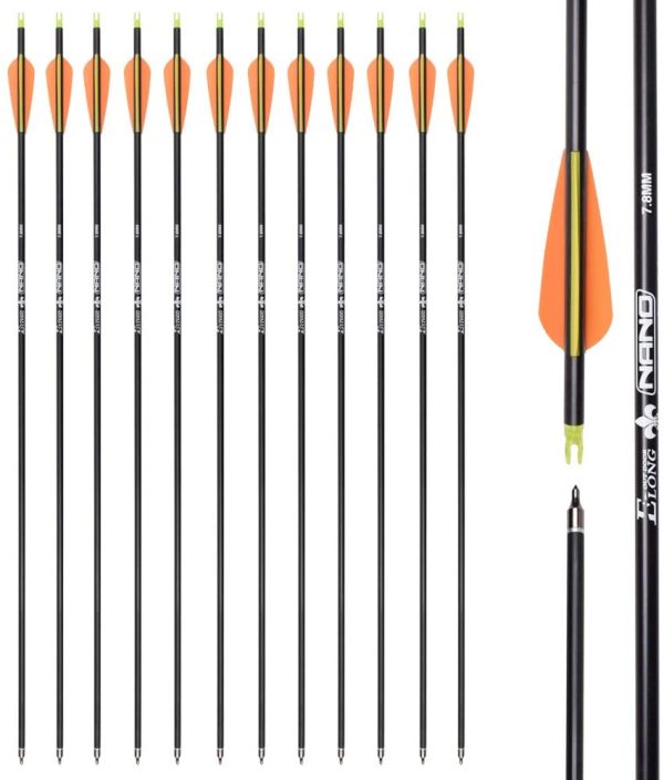 Carbon Arrow Hunting Arrows with 100 Grain Removable Tips for Archery Compound & Recurve & Traditional Bow Practice Shooting (Pack of 12) - Image 5