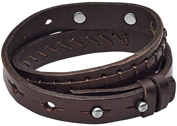 Fossil Men's Brown Double Wrap Bracelet - Image 2