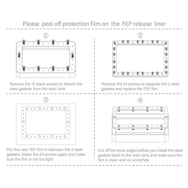 ELEGOO 5PCS FEP Release Film for ELEGOO MARS LCD 3D Printer 140 * 200 MM 0.15mm Thickness - Image 2