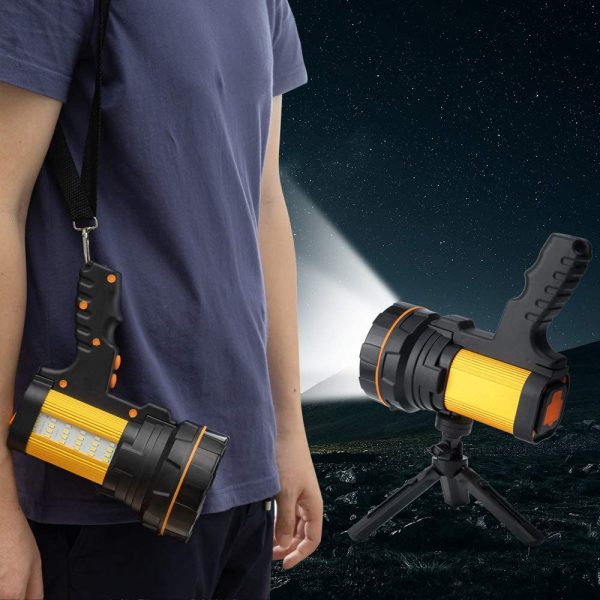 High Powered LED Torch Super Bright Rechargeable Flashlight Large 4 Batteries Big Searchlight Hand held Powerful Spotlight Heavy Duty Strong USB Search Light High Lumens - Image 2