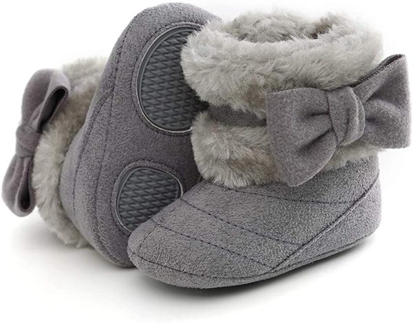 LACOFIA Baby Girls Winter Crib Shoes Infant Warm Fleece Soft Sole Slipper Boots - Image 5