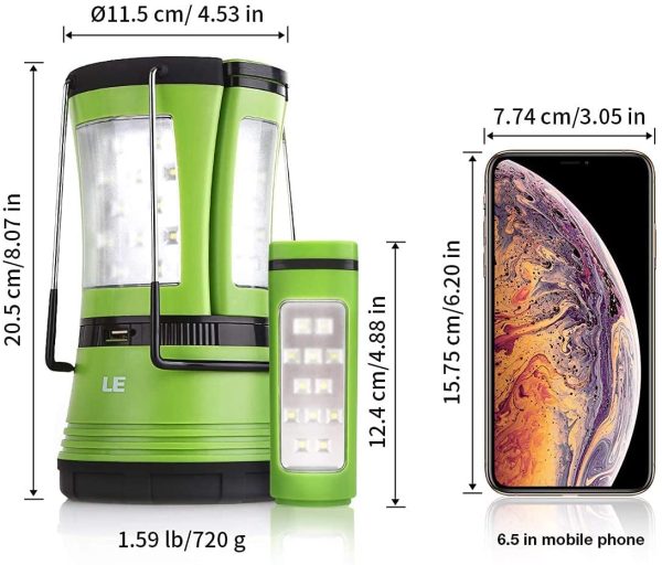 LE LED Camping Lantern with 2 Detachable Torches, USB Rechargeable and Battery Operated, 600 Lumen Tent Light, Outdoor Searchlight for Emergency, Hiking, Fishing, Power Cuts and More - Image 6