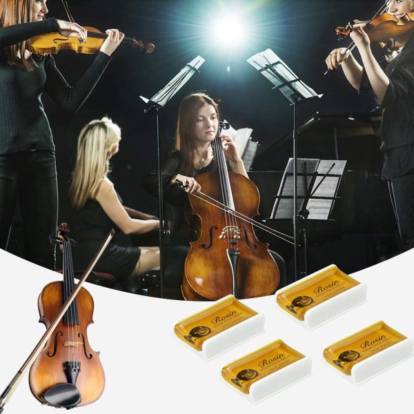 FAVENGO 4 Pcs Rosin Violin Rosin Viola Rosin String Rosin Cello Bow Rosin Light Low Dust Rosin Natural Transparent Rosin Universal Rosin for Violin Cello Viola and Other Bowed String Instruments - Image 5